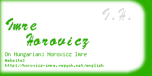 imre horovicz business card
